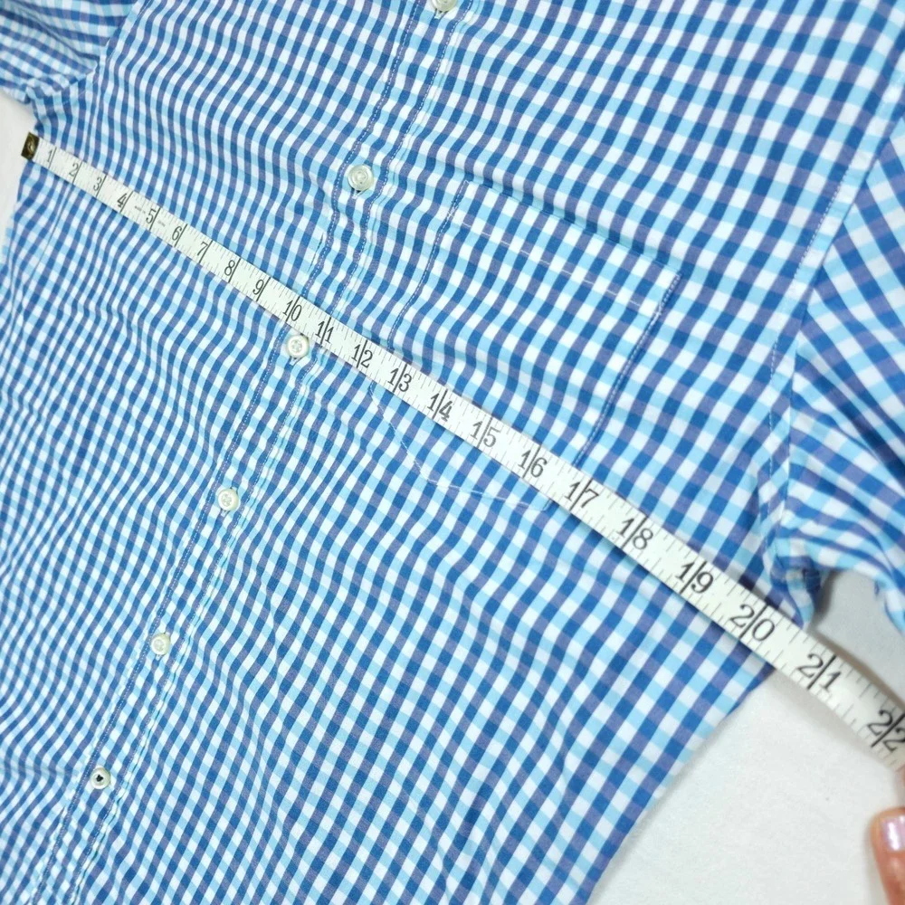 Banana Republic Mens Camden Fit‎ Blue Gingham Check Button Down Shirt Small S
